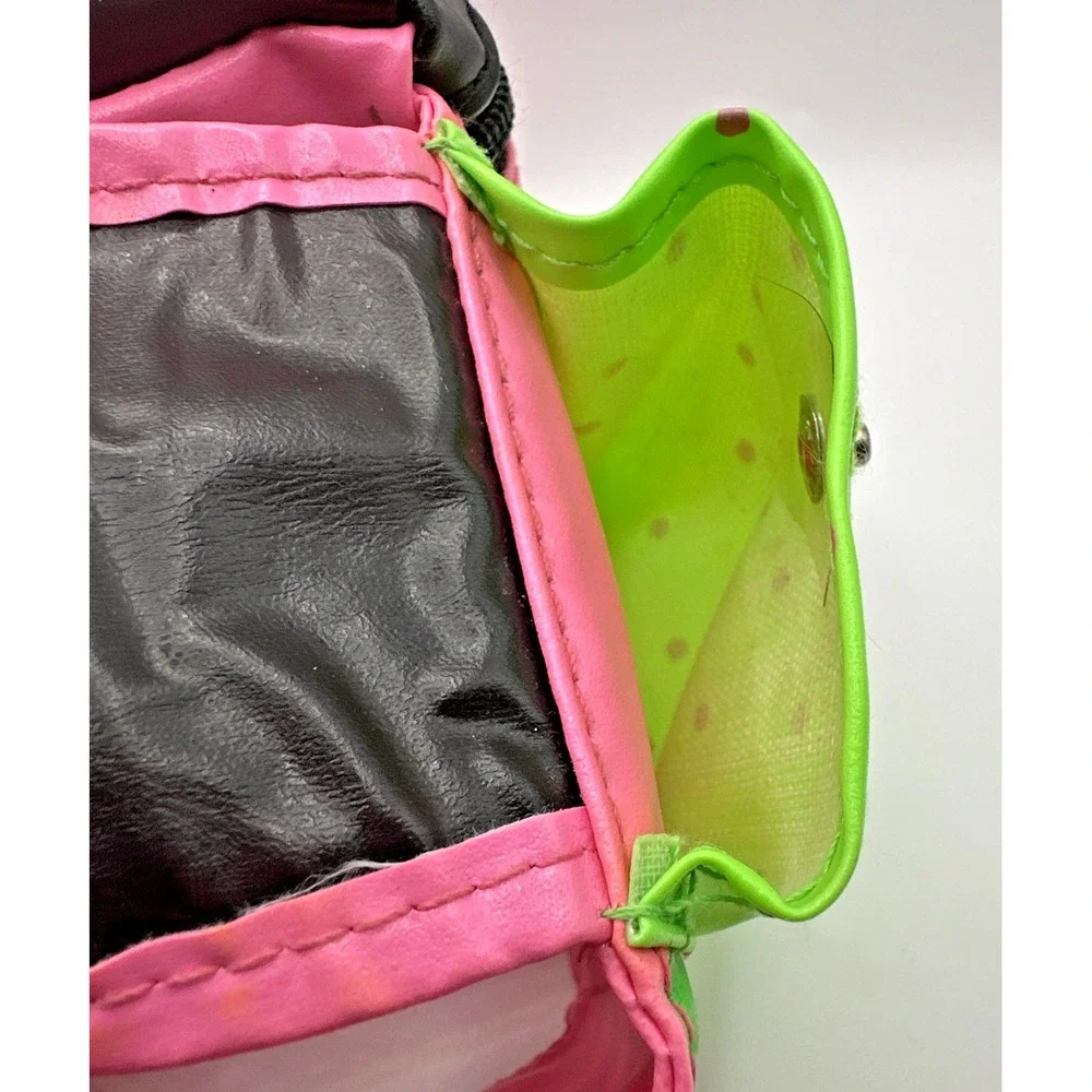 Vintage 1990s Girls Neon Pink Green Star Belt Bag Fanny Pack Youth Kids CDI